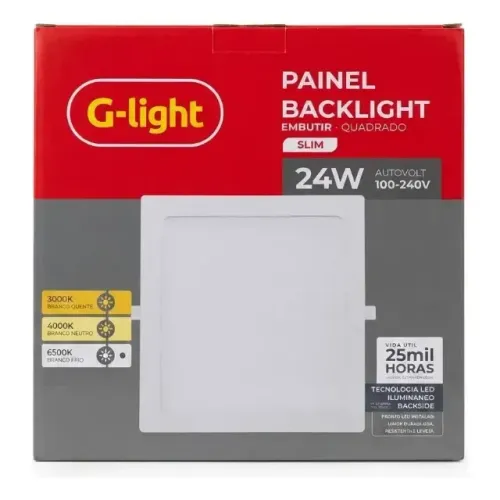 luminaria G-ligth 24w embutir 30x30