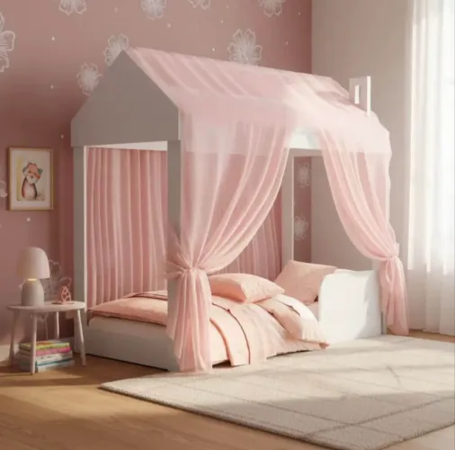 CAMA INFANTIL FEMININA + COLCHÃO 