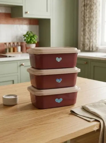 kit 3 Potes,Organizador de cozinha,vasilia para alimento,marmita plástica