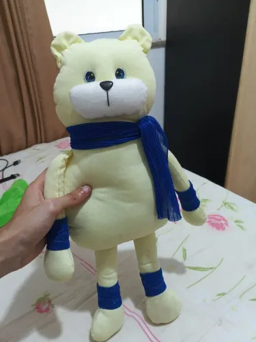 Urso articulado com algodão