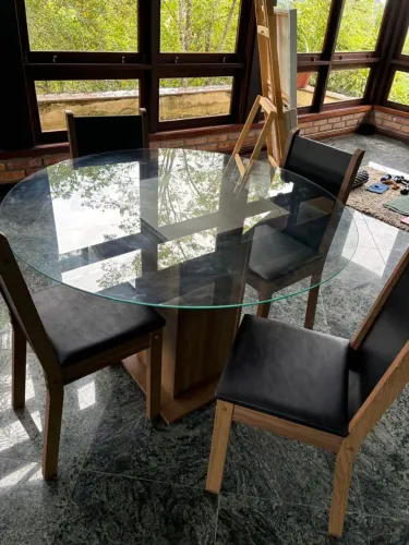 Mesa Vidro 4 cadeiras