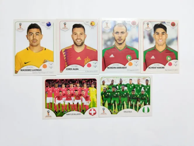 Figurinhas da Copa de 2018 lote de 6 figurinhas leia a descrição