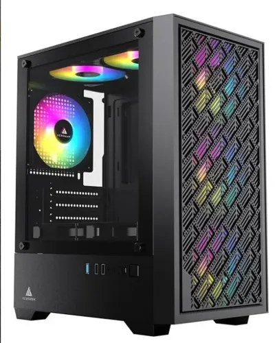 Gabinete Gamer Acegeek Matrix AG-MATRIX-BK Mini-Tower Vidro Temperado - Novo