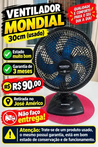 Ventilador mondial 30 cm (90 reais)