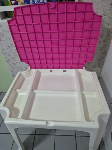 Mesa infantil Tramontina versa Rosa e Branco 