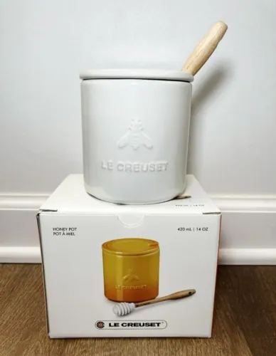Novo Pote Mel Branco com Pegador Le Creuset