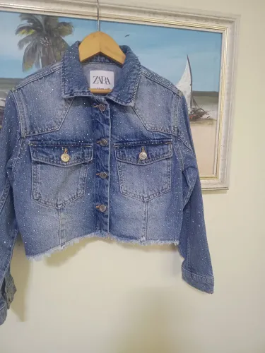 Jaqueta Zara Infantil Jeans Com Brilho