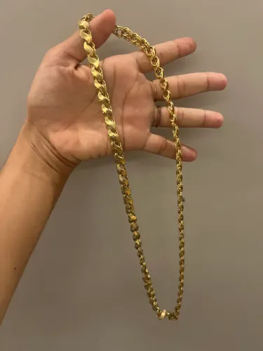 Cordão grosso corrente banhada a ouro