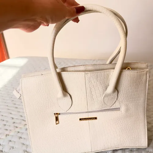 Bolsa Tote Constance Croco Off-White - Nunca Usada