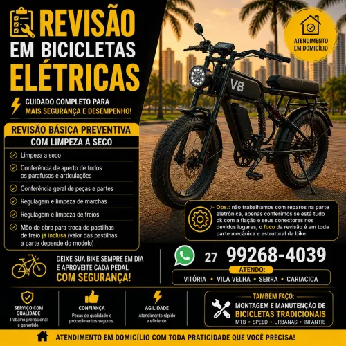 Revisão em Bicicletas Elétricas | Limpeza a Seco e Regulagem Completa
