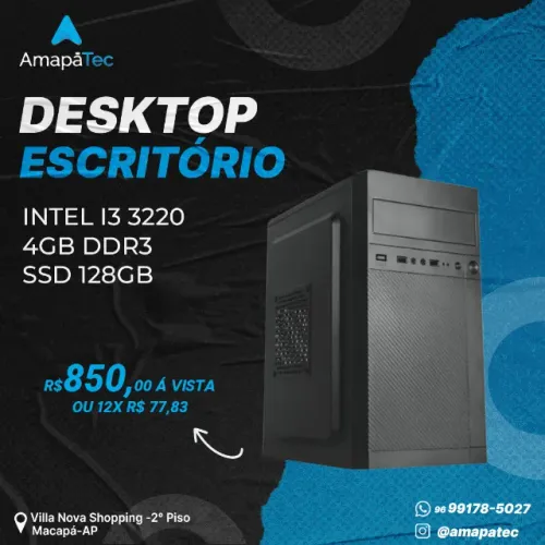 Computador I3 3220 4GB DDR3 SSD 128GB