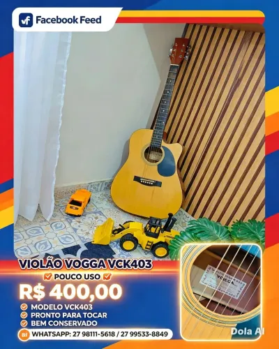 Violão Vogga VCK403 | Pouco Uso, Conservado e Pronto Para Tocar!