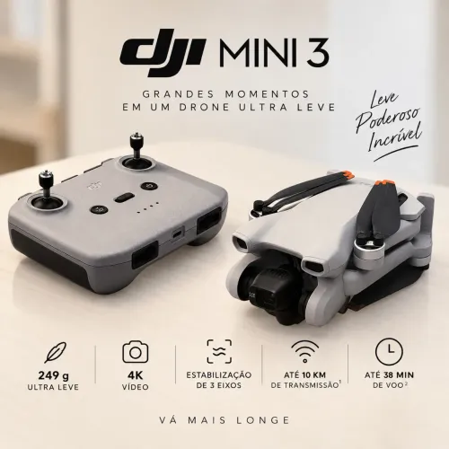 DJI Mini 3 Standard, com controle sem tela.