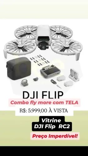 Drone dji Flip combo Fly RC2 (tela) - Vitrine  - Em até 18X 
