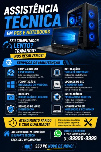 Assistência Técnica em PCs e Notebooks