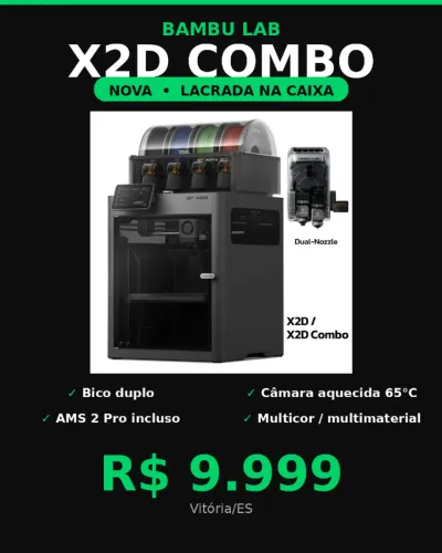 Impressora 3D Bambu Lab X2D Combo - Nova, Lacrada