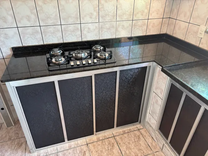 Mármore com cooktop