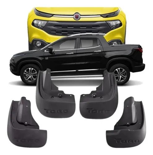 Apara-barro Fiat Toro 2016 / 2017 Flap Jogo 4pçs - Preto