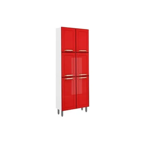 Paneleiro Aço Duplo 6 Portas Vermelho Até 12x
