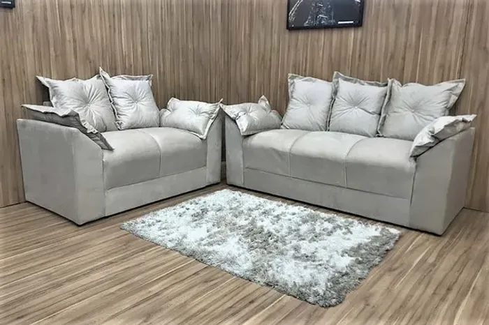 Conjunto estofado estrutura em Madeira maciça!!sr3718m