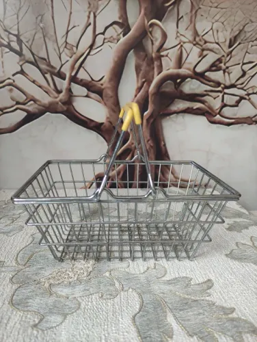 Cestinha de Mercado em Aço Inox - Não é a minúscula essa tem ( 19 cm)<br>