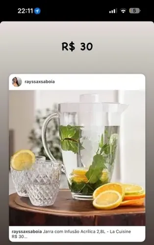 Jarra com Infusão Acrílica 2,8L - La Cuisine