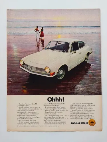 Karmann-Ghia TC - Página original de revista com propaganda de época