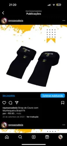 Strap de Couro com Munhequeira Brasil Fit par - R$ 80