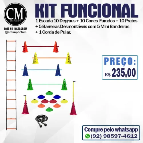 Kit Treino Funcional com 27 Itens.