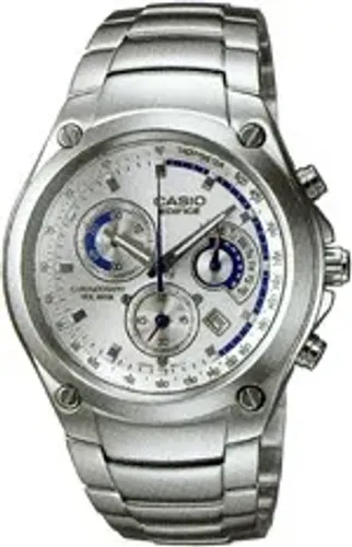 Relógio masculino Casio Edifice EF-507 com cronógrafo, dia e data e movimento de quartzo.