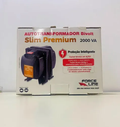 AutoTransformador Slim Premium, 1500VA, Bivolt, Force-line Bivolt 110/220 e 220/110 - Novo