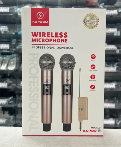 Kit 2 Microfone Sem Fio kapbom KA-M87