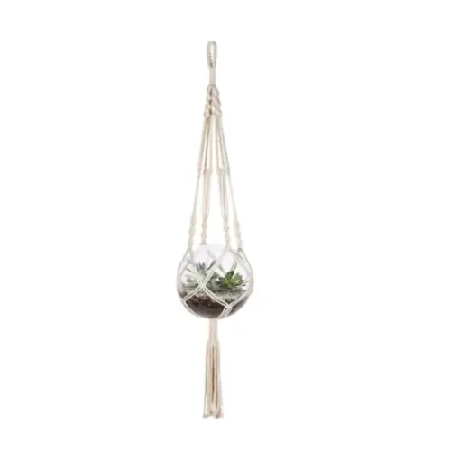 Suporte Para Vaso De Planta Cabide De Corda Rústico Algodão