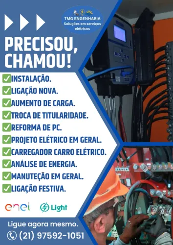 Precisando de Eletricista Credenciado LIGHT/ENEL? Aumento de carga, Ligação Nova