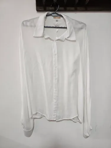Camisa Branca Texturizada - Kimika - Tam M