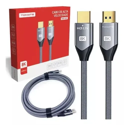 Cabo HDMI 8K 2.1V - Alta Velocidade - Novo