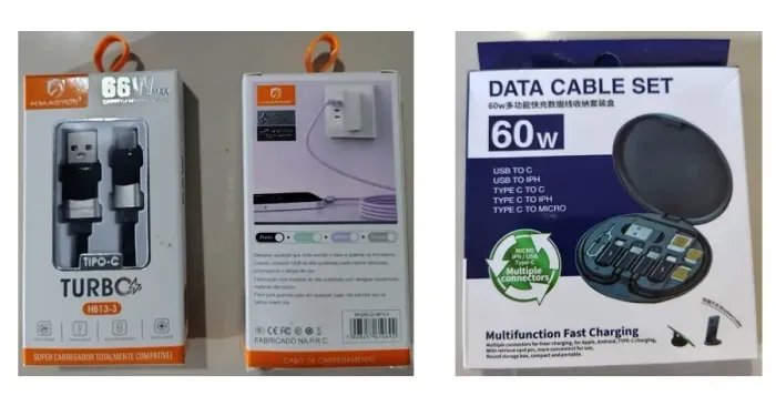 Kit Cabo Usb pra Tipo-C Turbo 66W + Adaptadores