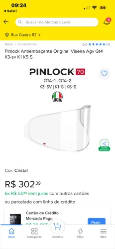 Pinlock AGV Original lacrado para capacetes AGV modelos Gt4 K3-sv K1 K5 S