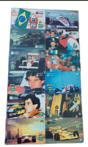 Série Completa De Cartões Telefônicos Do Ayrton Senna - 12 cartões