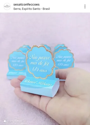 Porta bis para lembrancinha de aniversário terceira idade