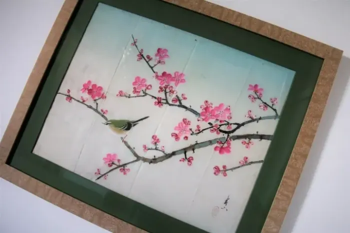 Pintura Japonesa Sumiê em Seda - Autor Nao Identif Aprox 1950