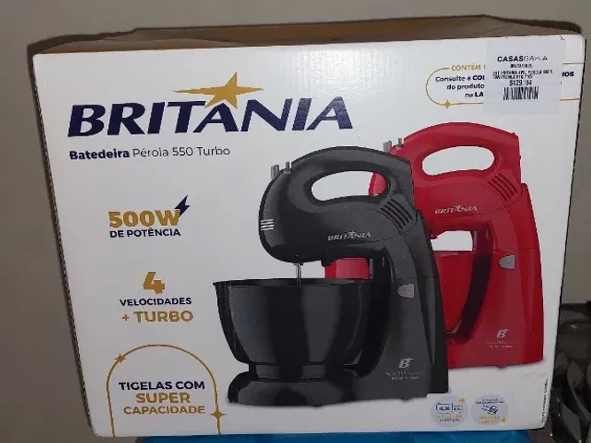 Batedeira Britania 4,3L. - 500w de potencia - novo