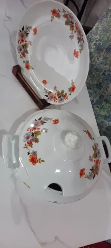 Sopeira e 1 prato porcelana Real item de colecionador