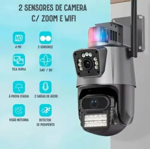 Câmera Wifi Externa 360° Segurança C/ Alerta Celular