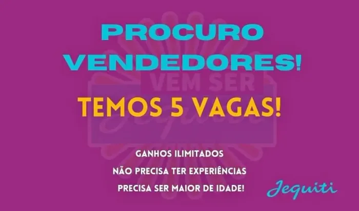 Vaga para Vendedores Jequiti