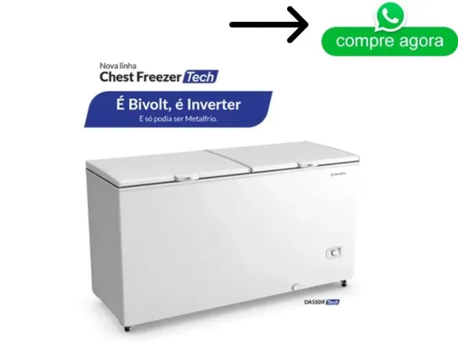 Freezer Horizontal Metalfrio Dupla Ação 543L Bivolt Inverter
