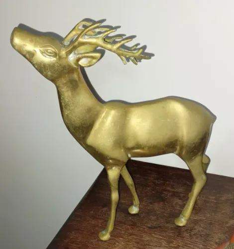 veado de bronze maciço para decoraçao
