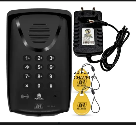 Porteiro S/ Fio Via Celular Gsm/4g Pec 1310c C/ Fonte 20 Tag Cor Preto