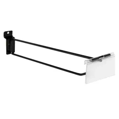 Kit 100 Gancho + Porta Preço brinde Linha Painel Canaletado loja 30 Cm Preto reforçado