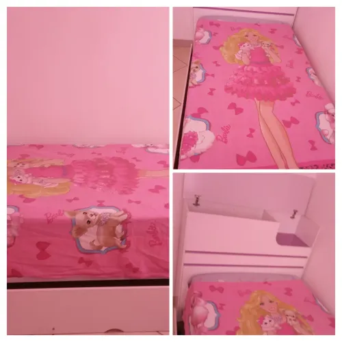 Cama infantil com cama auxiliar e baú 